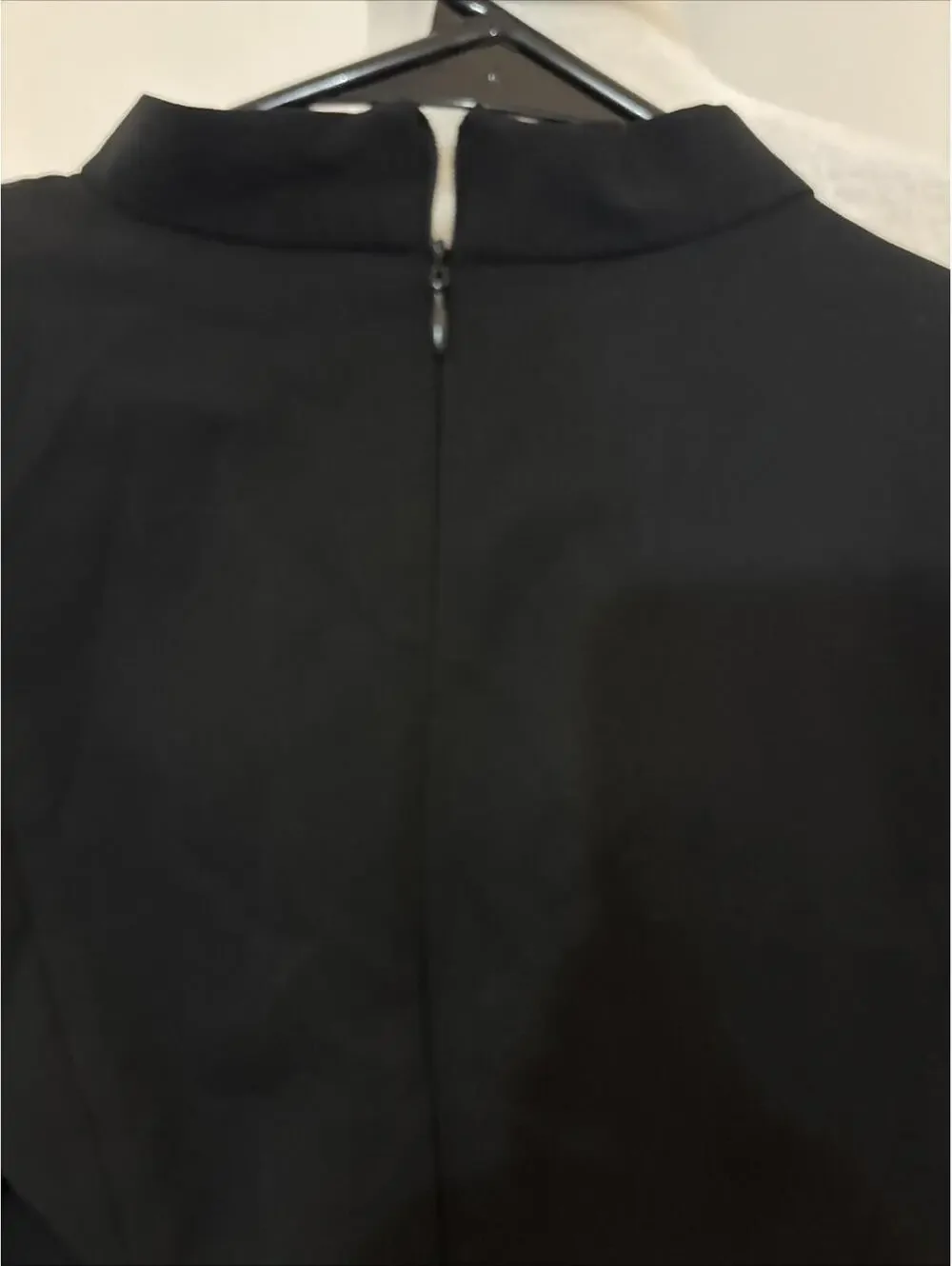 New Zara Black Flare‎ LS Bell Shoulder Bads Deep Vneck Small